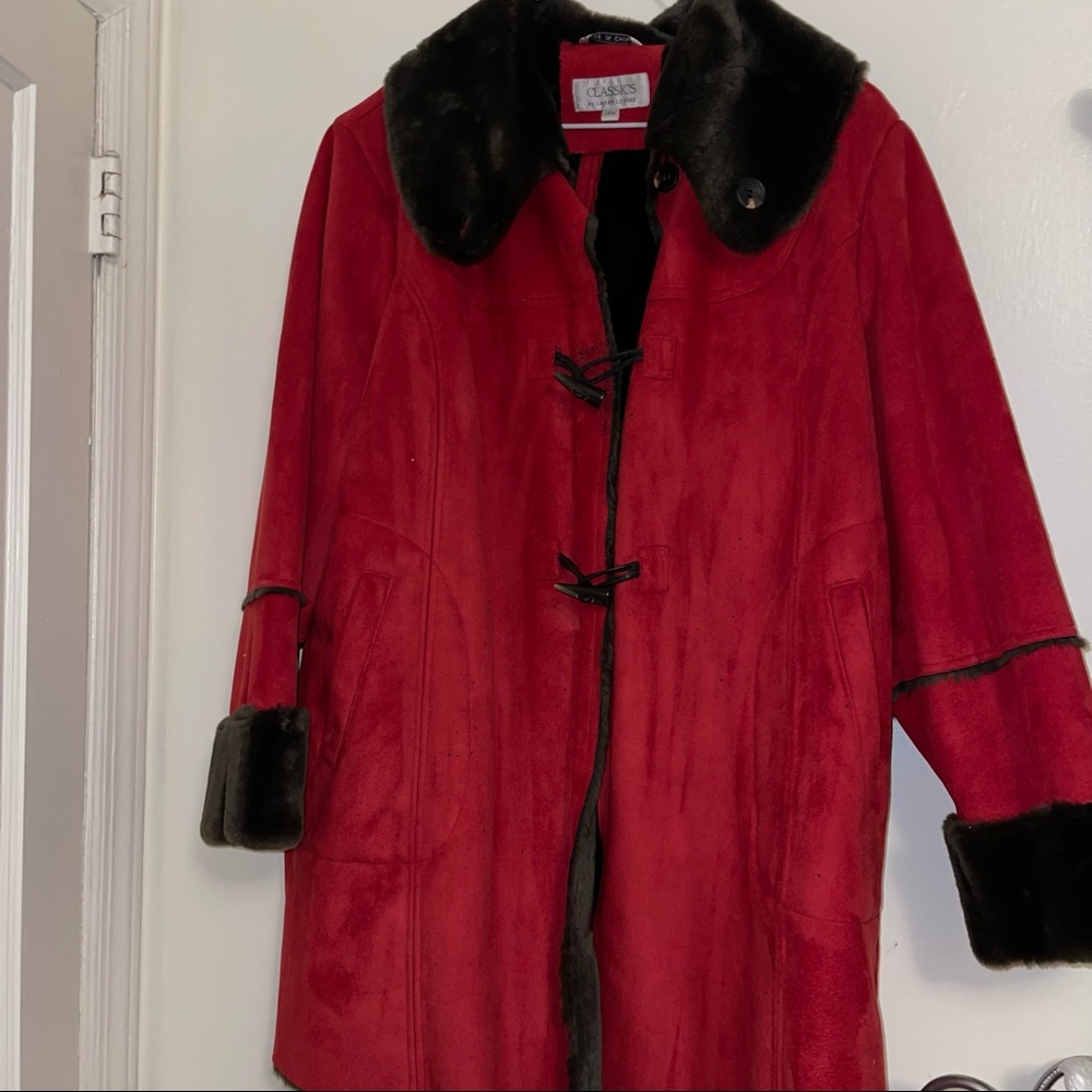 Vintage Red Faux Fur Penny Lane Coat